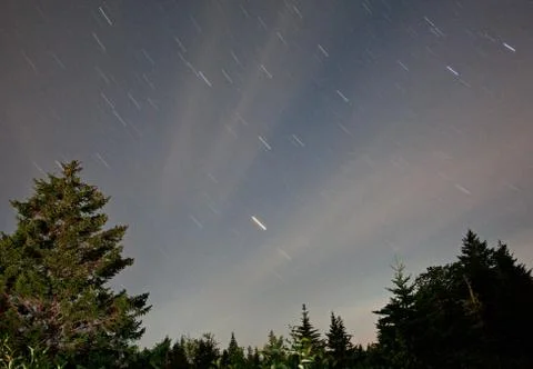 Backyard star trails Stock Photos