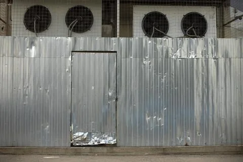 Backyard store. Industrial zone. Technical structure. Stock Photos