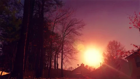 Backyard Sunset Stock Footage 69925753