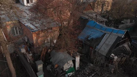 Backyard With Trash Stock Footage 126597051