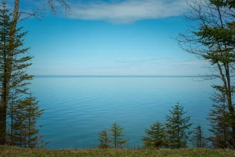 Backyard View Overlooking Water Stock Photos