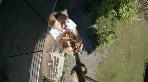 Backyard zipline. Stock Footage 40912767