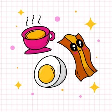 Bacon and Egg Vector Stock Illustration