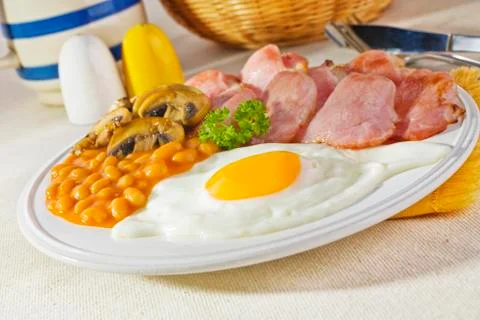 Bacon and eggs breakfast Stock Photos