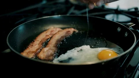 Bacon and Eggs Stock Footage 267822270