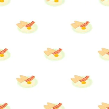 Bacon and eggs pattern seamless vector 스톡 일러스트