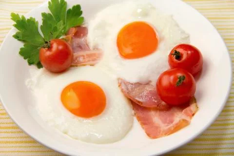 Bacon and eggs Stock Photos