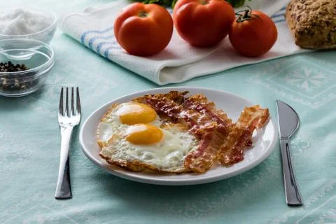 Bacon and eggs Stock Photos