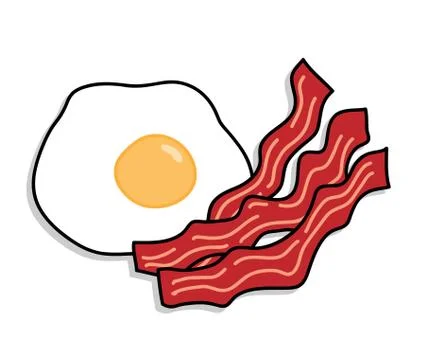 Bacon and Fried Egg Breakfast Stock Illustration