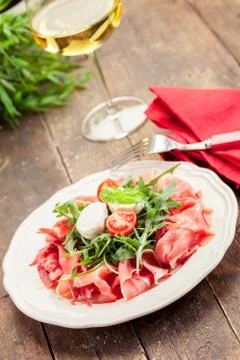 Bacon arugula salad Stock Photos