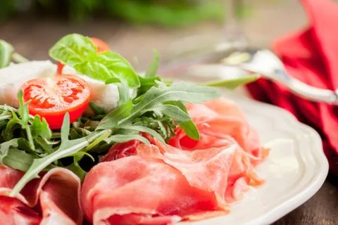 Bacon arugula salad Stock Photos