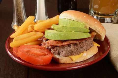 Bacon avocado burger Stock Photos