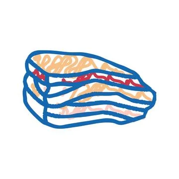 Bacon beef icon doodle illustration Stock Illustration
