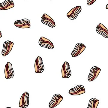 Bacon beef vector seamless pattern Stock Illustration