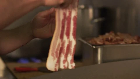 Bacon for Breakfast Stock Footage 77396382
