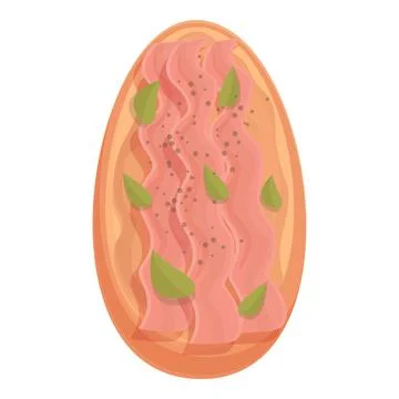 Bacon bruschetta icon cartoon vector. Toast food Stock Illustration
