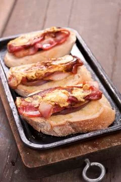 Bacon bruschetta Foto stock