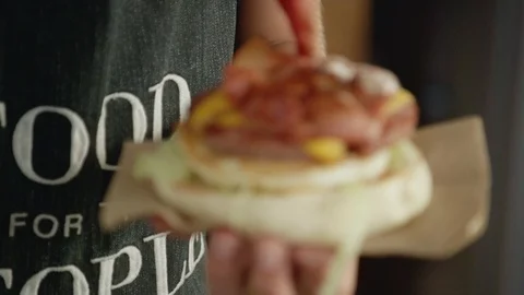 Bacon Burger Stock Footage 86493047