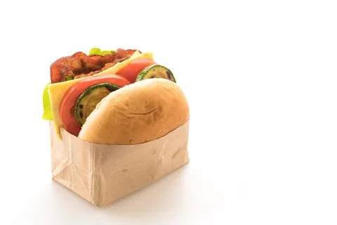 Bacon burger on white background Stock Photos