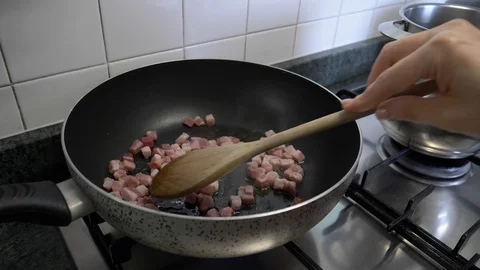 Bacon, Carbonara Stock Footage 126990483