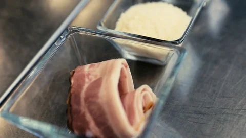 Bacon, cheese and salt Video stock 77480918