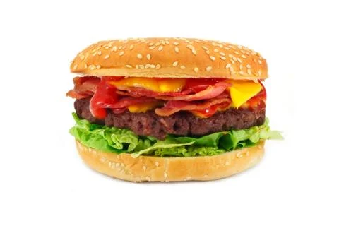 Bacon cheeseburger Stock Photos