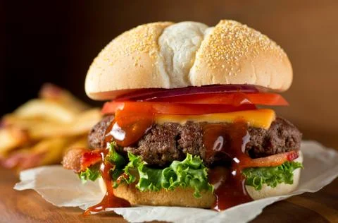 Bacon Cheeseburger Foto stock
