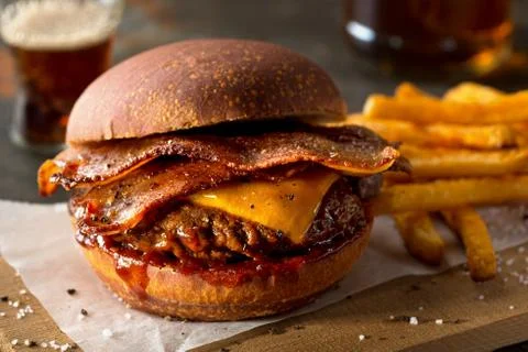 Bacon Cheeseburger Stock Photos