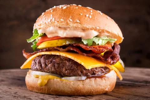 Bacon Cheeseburger Stock Photos