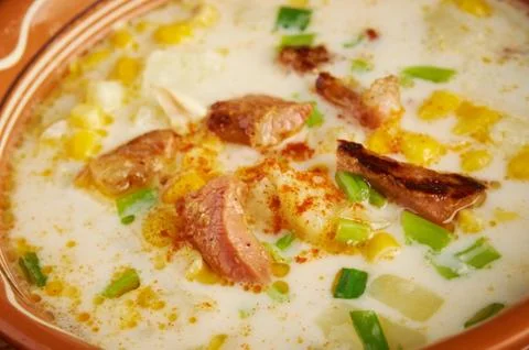 Bacon chili corn chowder Stock Photos