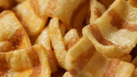 Bacon chips Stock Footage 90509767