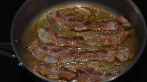 Bacon close up fat Stock Footage 268483510
