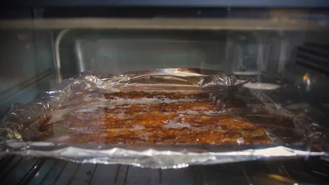 Bacon Cooking 5 Second Timelapse Stock Footage