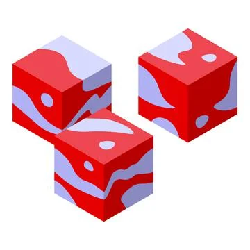 Bacon cube icon, isometric style Stock Illustration