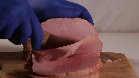 Bacon cut knife Stock Footage 68710462