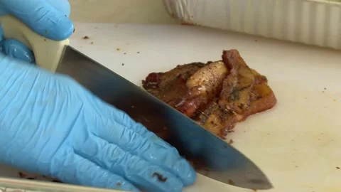 Bacon Cutting board Stock Footage 163482309
