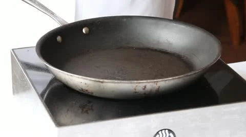 Bacon dropped into a frying pan Stock Footage 21528201