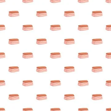 Bacon fat slices seamless pattern covering background Stock Illustration