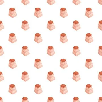 Bacon fat square pieces seamless pattern Stock Illustration