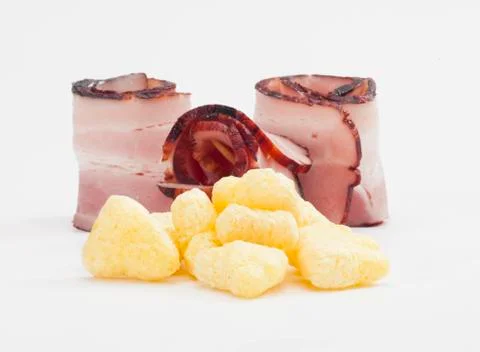 Bacon flowered chips Stock Photos