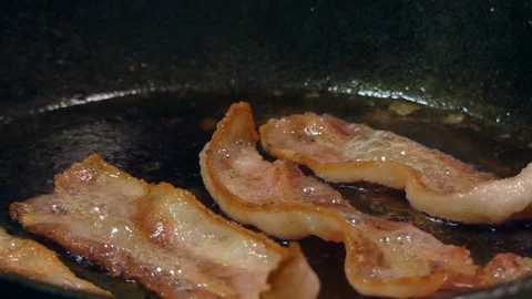 Bacon Frying Stock Footage 119597955