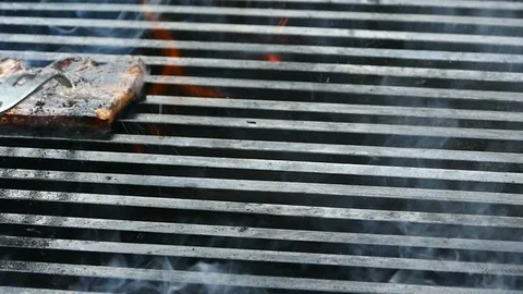 Bacon On A Grill, Slow Motion Stock Footage 96225199
