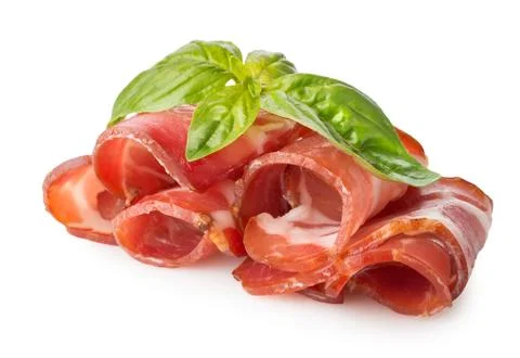 Bacon with herbs Stock Photos