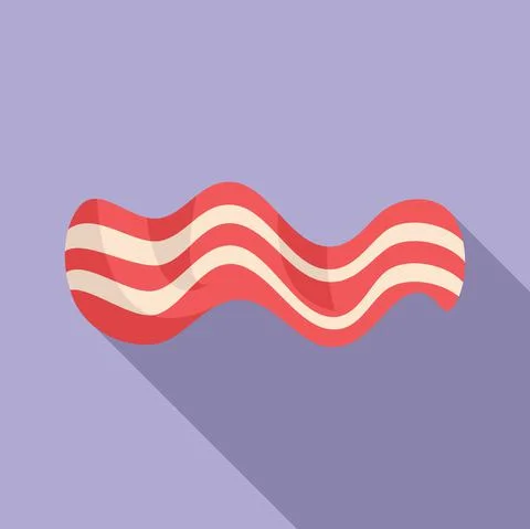 Bacon icon flat vector. Slice meat Illustrazione stock