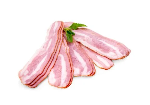 Bacon isolated on white background Foto stock