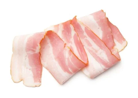 Bacon Isolated on White Background Stock Photos
