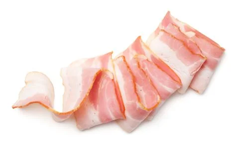 Bacon Isolated on White Background Stock Photos