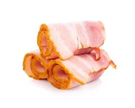 Bacon isolated on white background Foto stock
