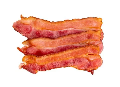 Bacon isolated on white background Photos