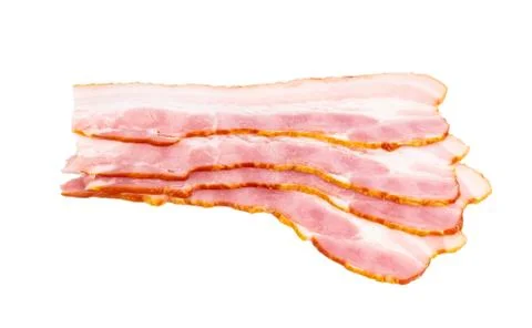 Bacon isolated on white background Stock-Fotos